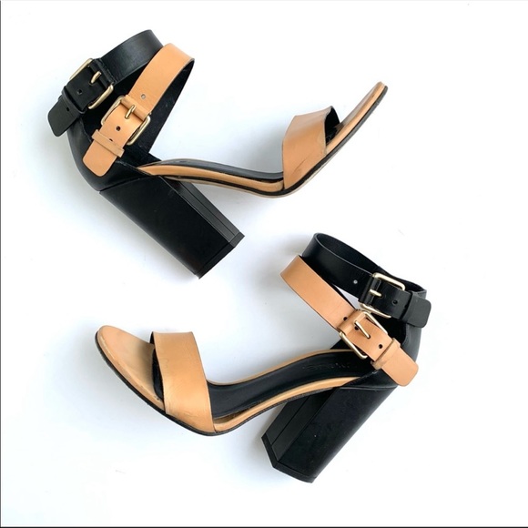 Vince Colorblock Double Ankle Strap Sandals Heels 37 - Picture 2 of 11